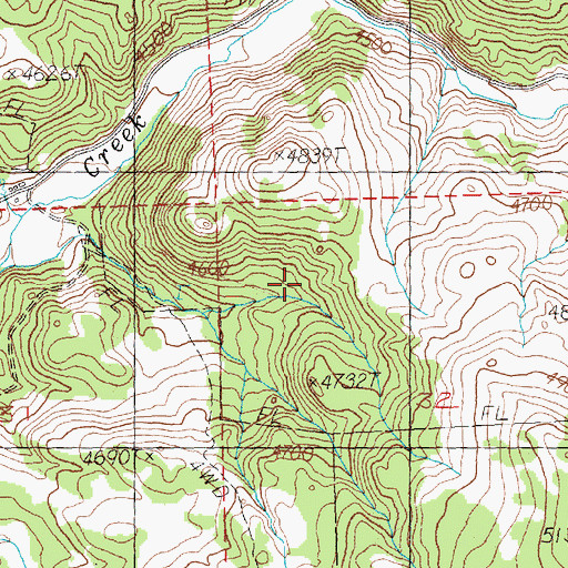 Topographic Map of Ferguson Creek, OR