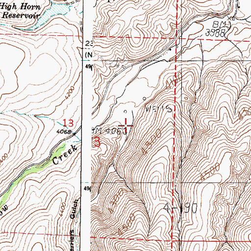 Topographic Map of Ferriers Gulch, OR