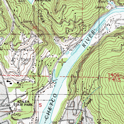 Topographic Map of Ferry Creek, OR