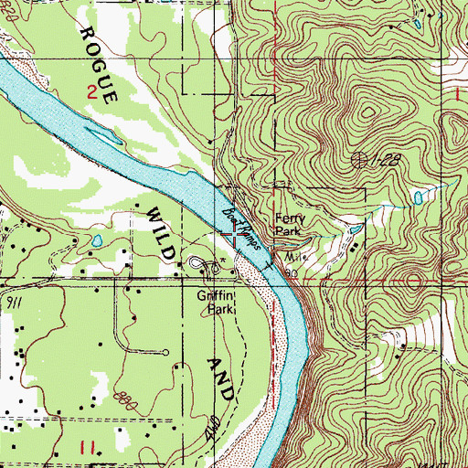 Topographic Map of Ferry County Park, OR
