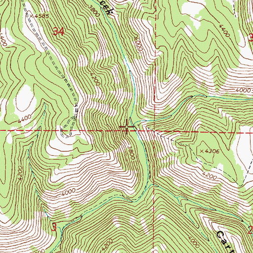 Topographic Map of Fiddlers Hell, OR