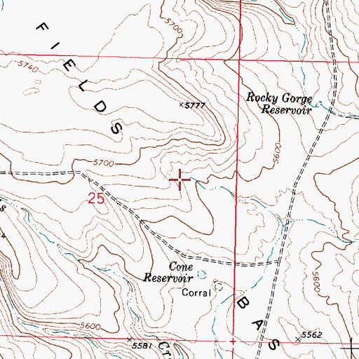 Topographic Map of Fields Basin, OR