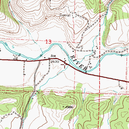 Topographic Map of Fields Creek, OR