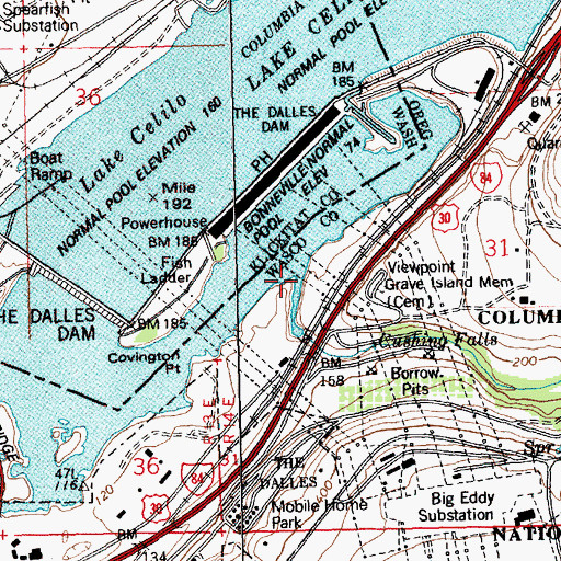 Topographic Map of Fifteenmile Creek, OR