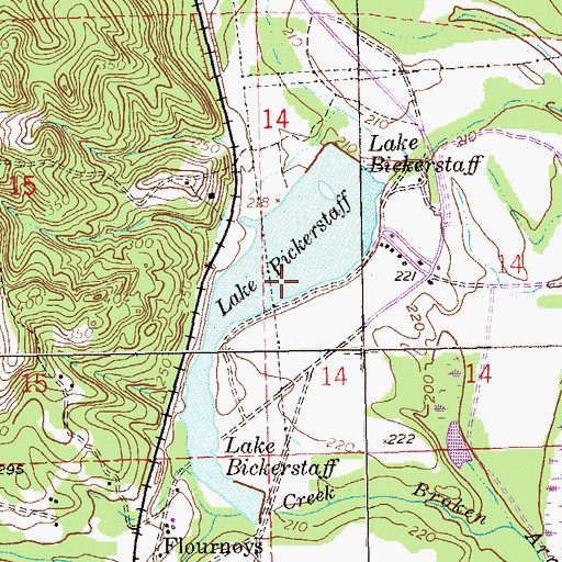 Topographic Map of Lake Bickerstaff, AL