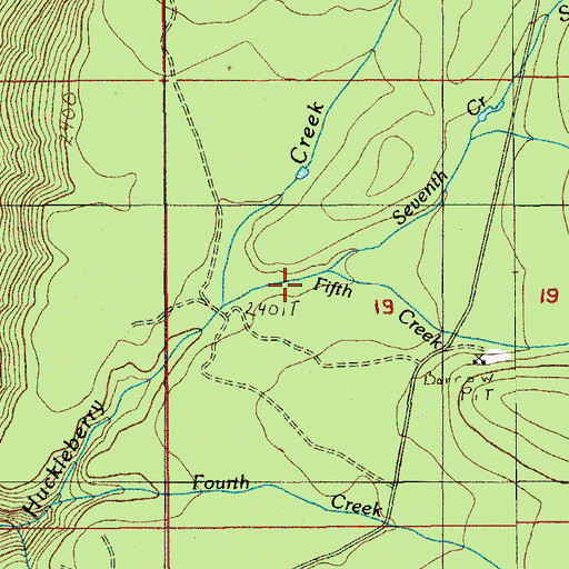 Topographic Map of Fifth Creek, OR