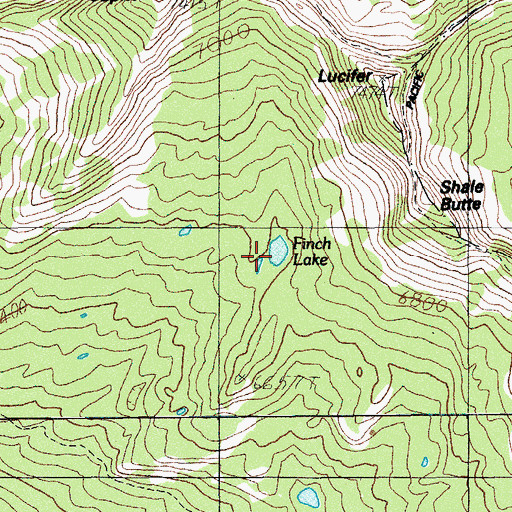 Topographic Map of Finch Lake, OR