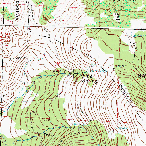 Topographic Map of Fine Spring, OR