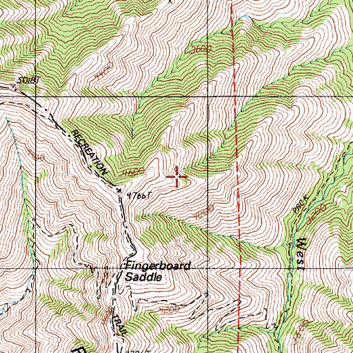 Topographic Map of Fingerboard Saddle, OR