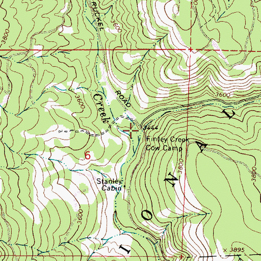 Topographic Map of Finley Creek, OR
