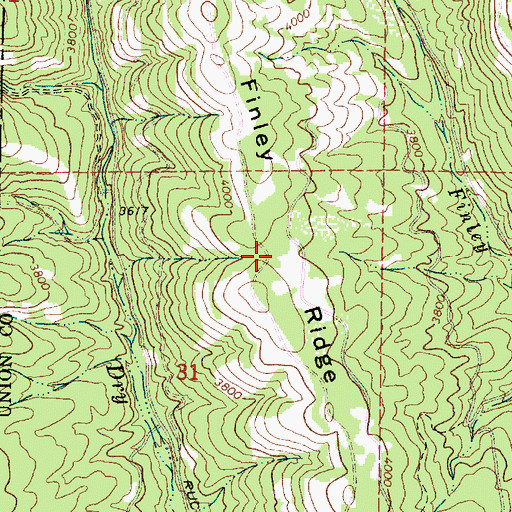 Topographic Map of Finley Ridge, OR