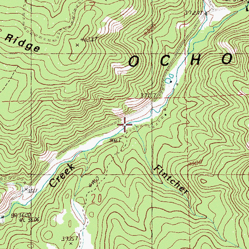 Topographic Map of Fintcher Creek, OR