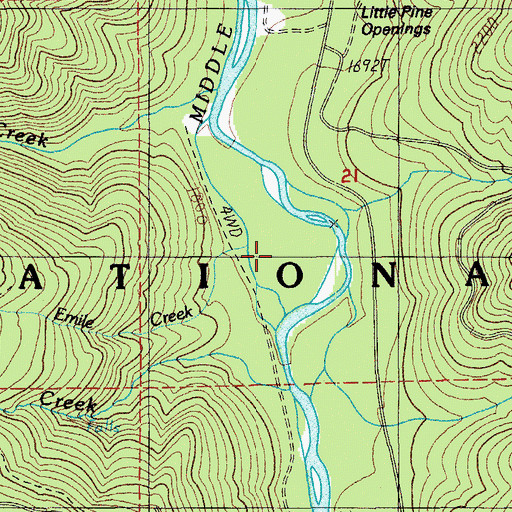 Topographic Map of Fir Creek, OR