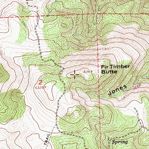 Topographic Map of Fir Timber Butte, OR