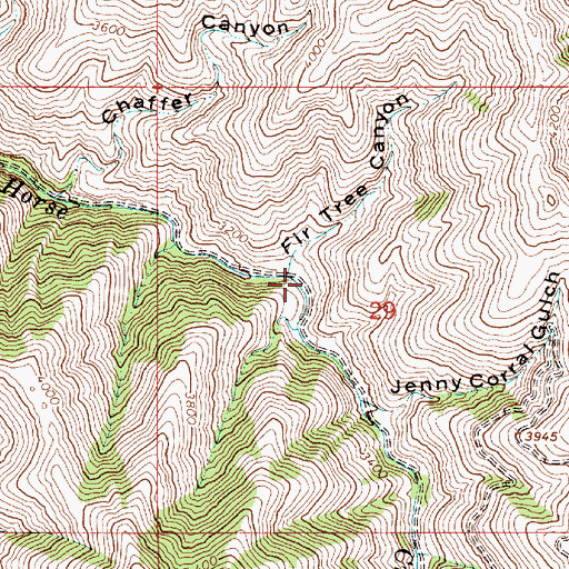 Topographic Map of Fir Tree Canyon, OR