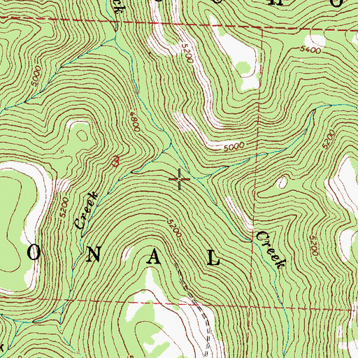 Topographic Map of Fir Tree Creek, OR