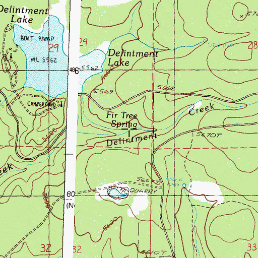 Topographic Map of Fir Tree Spring, OR