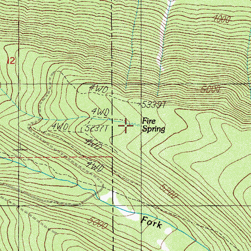 Topographic Map of Fire Spring, OR