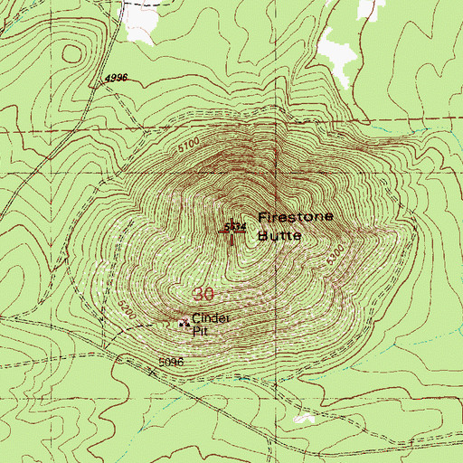 Topographic Map of Firestone Butte, OR
