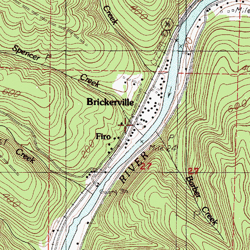 Topographic Map of Firo, OR