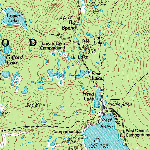 Topographic Map of First Lake, OR