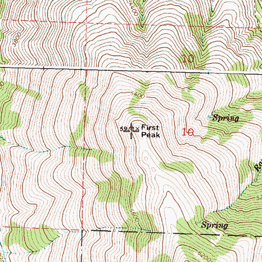 Topographic Map of First Peak, OR