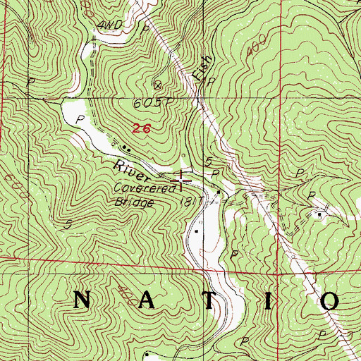 Topographic Map of Fish Creek, OR