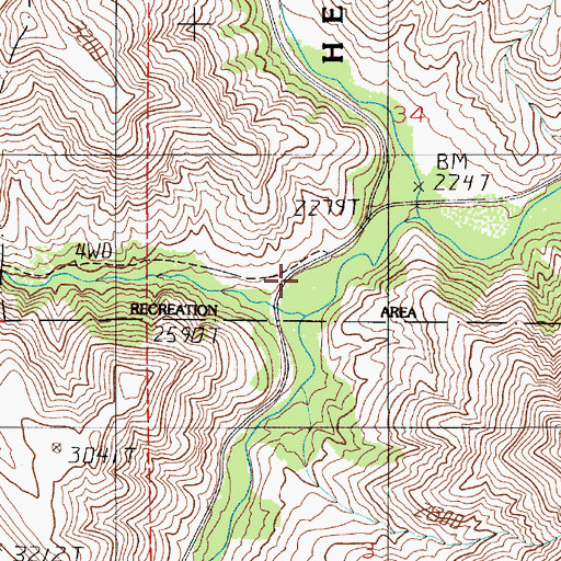 Topographic Map of Fish Creek, OR