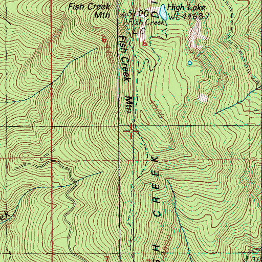 Topographic Map of Fish Creek Divide, OR