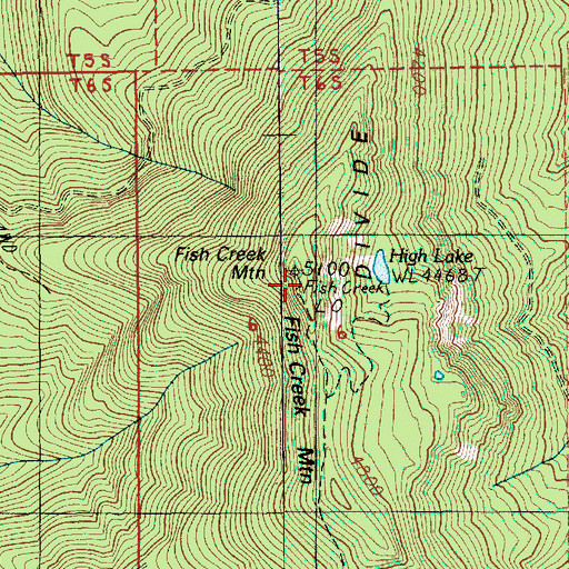 Topographic Map of Fish Creek Mountain, OR