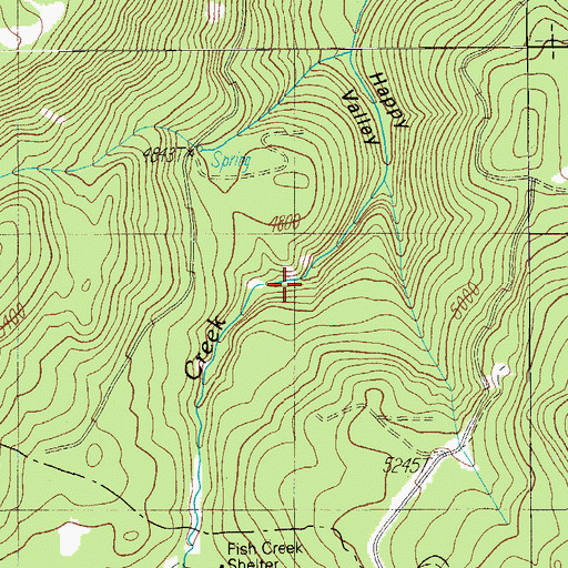 Topographic Map of Fish Creek Valley, OR