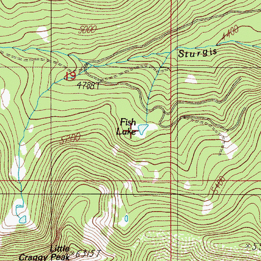 Topographic Map of Fish Lake, OR
