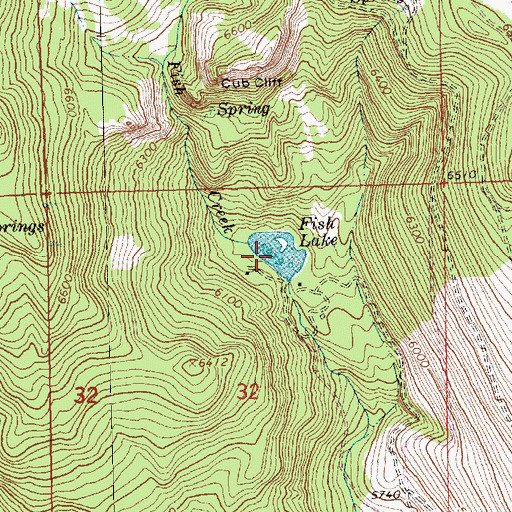 Topographic Map of Fish Lake, OR