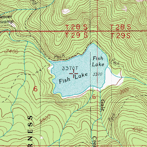 Topographic Map of Fish Lake, OR