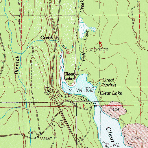 Topographic Map of Fish Lake Creek, OR