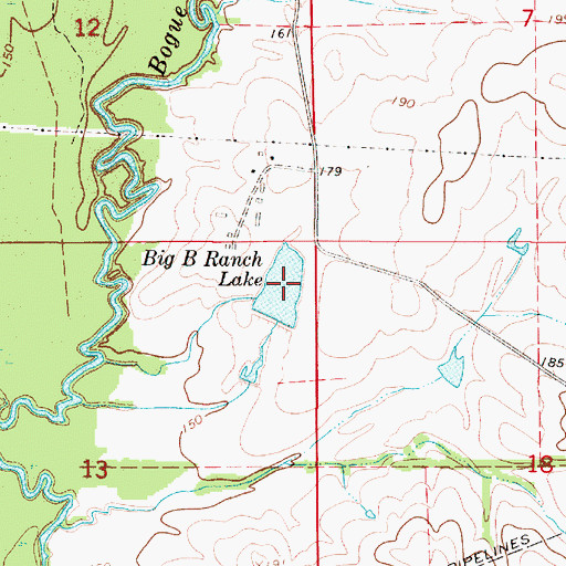 Topographic Map of Big B Ranch Lake, AL