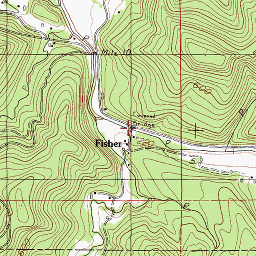 Topographic Map of Fisher, OR