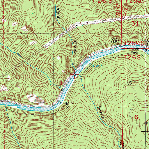 Topographic Map of Fisher Creek, OR