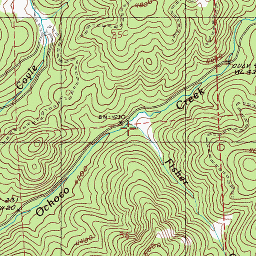 Topographic Map of Fisher Creek, OR