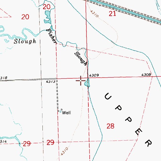 Topographic Map of Fisher Slough, OR