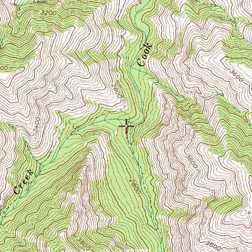 Topographic Map of Five Points Creek, OR