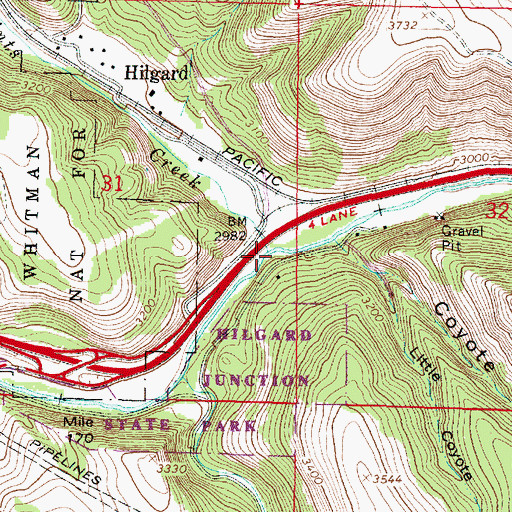 Topographic Map of Five Points Creek, OR