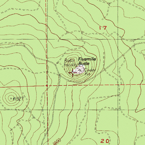 Topographic Map of Fivemile Butte, OR