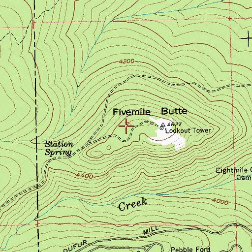 Topographic Map of Fivemile Butte, OR