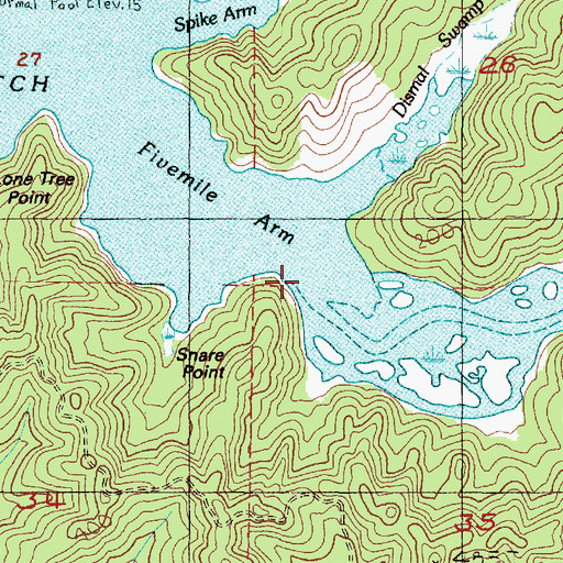 Topographic Map of Fivemile Creek, OR