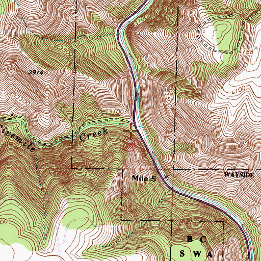 Topographic Map of Fivemile Creek, OR