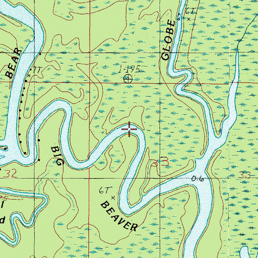 Topographic Map of Big Beaver Creek, AL