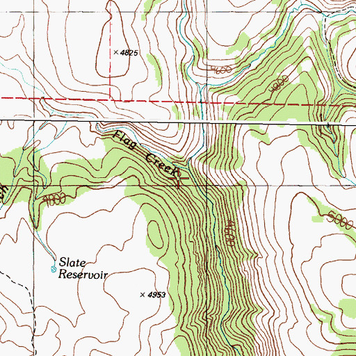 Topographic Map of Flag Creek, OR