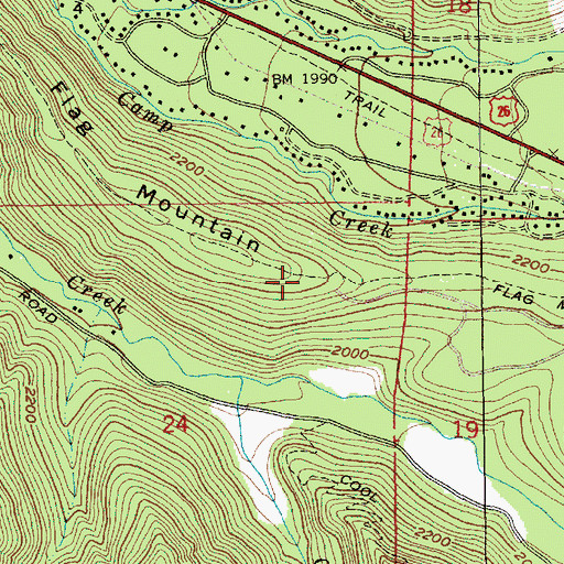 Topographic Map of Flag Mountain Trail, OR