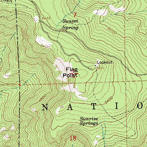 Topographic Map of Flag Point, OR